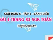 Giải bài 4 trang 83 Toán 8 Tập 1 SGK Cánh Diều